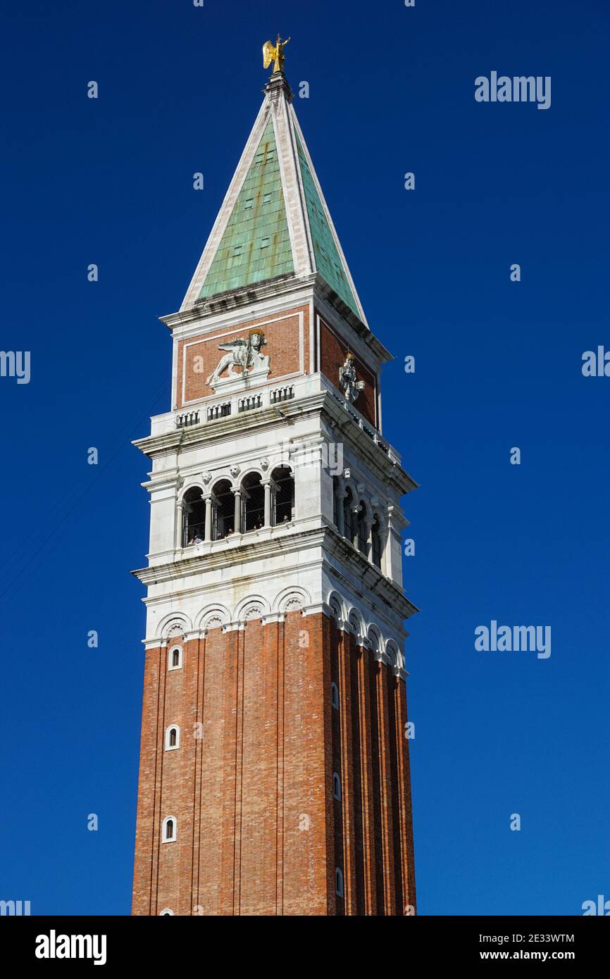 St Mark's Campanile, the bell tower of St Mark's Basilica in Venice, Italy Stock Photo