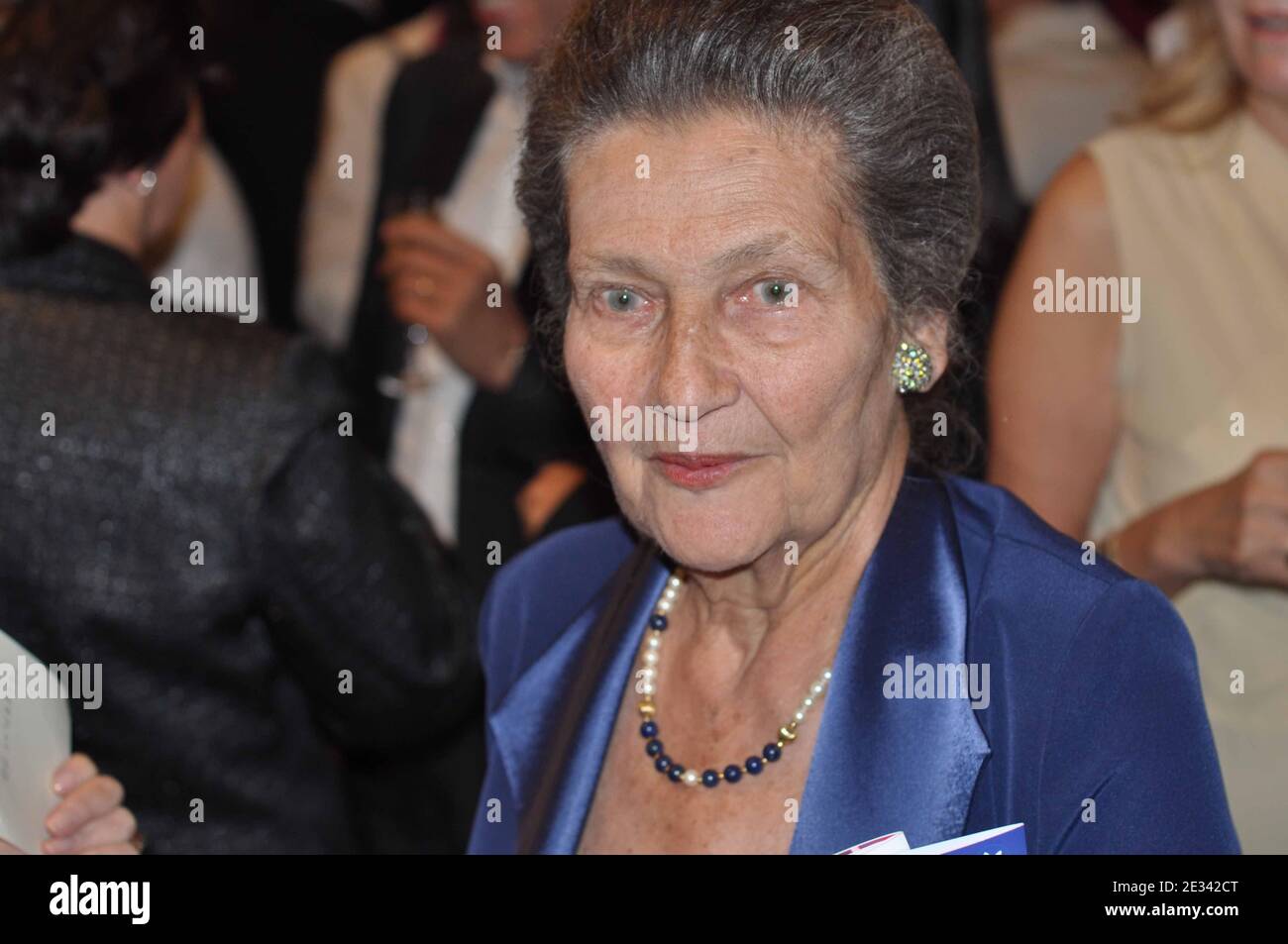 Simone Veil attends a concert hosted by Hadassah France Association to benefit the Hadassah Medical and Research Center in Jerusalem and to mark the 20th anniversary of conductor Leonard Bernstein's death, at the Theatre du Chatelet in Paris, France on September 21, 2010. Photo by Christophe Pau/ABACAPRESS.COM Stock Photo