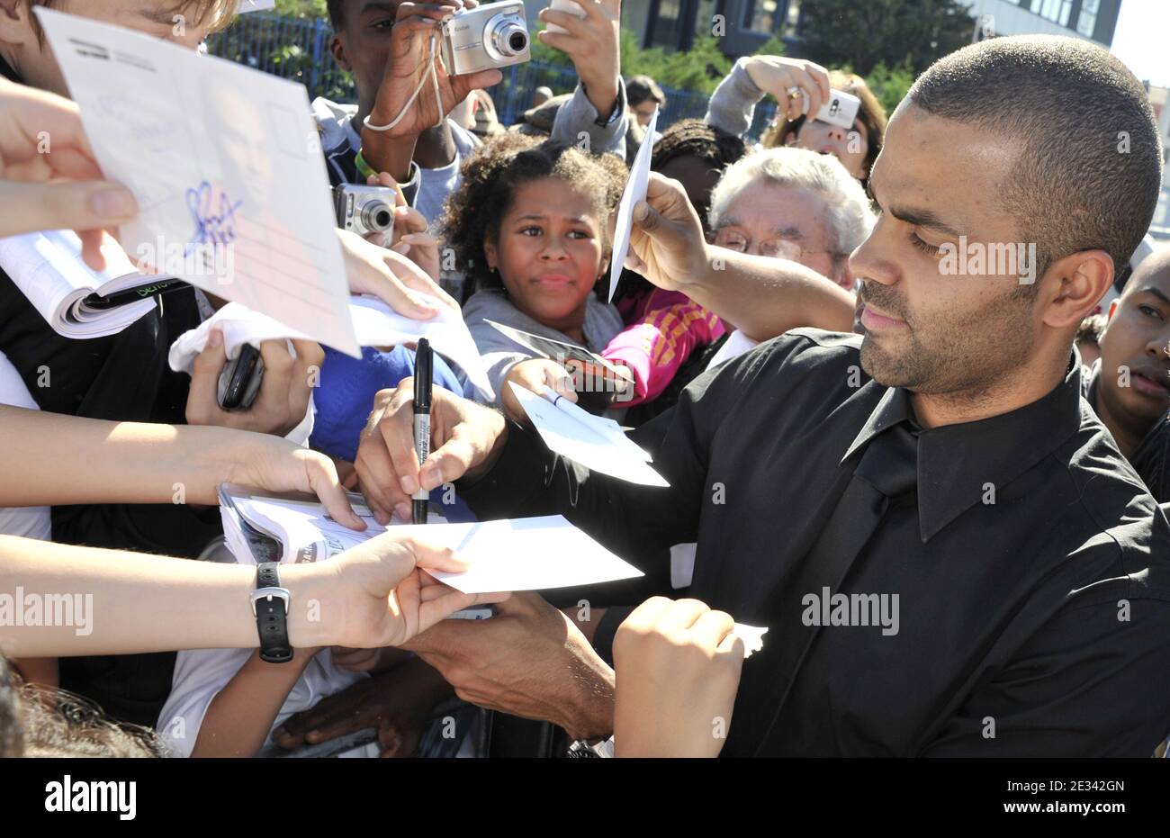 Tony Parker unveils the new Tony Parker's sport center, in Charenton