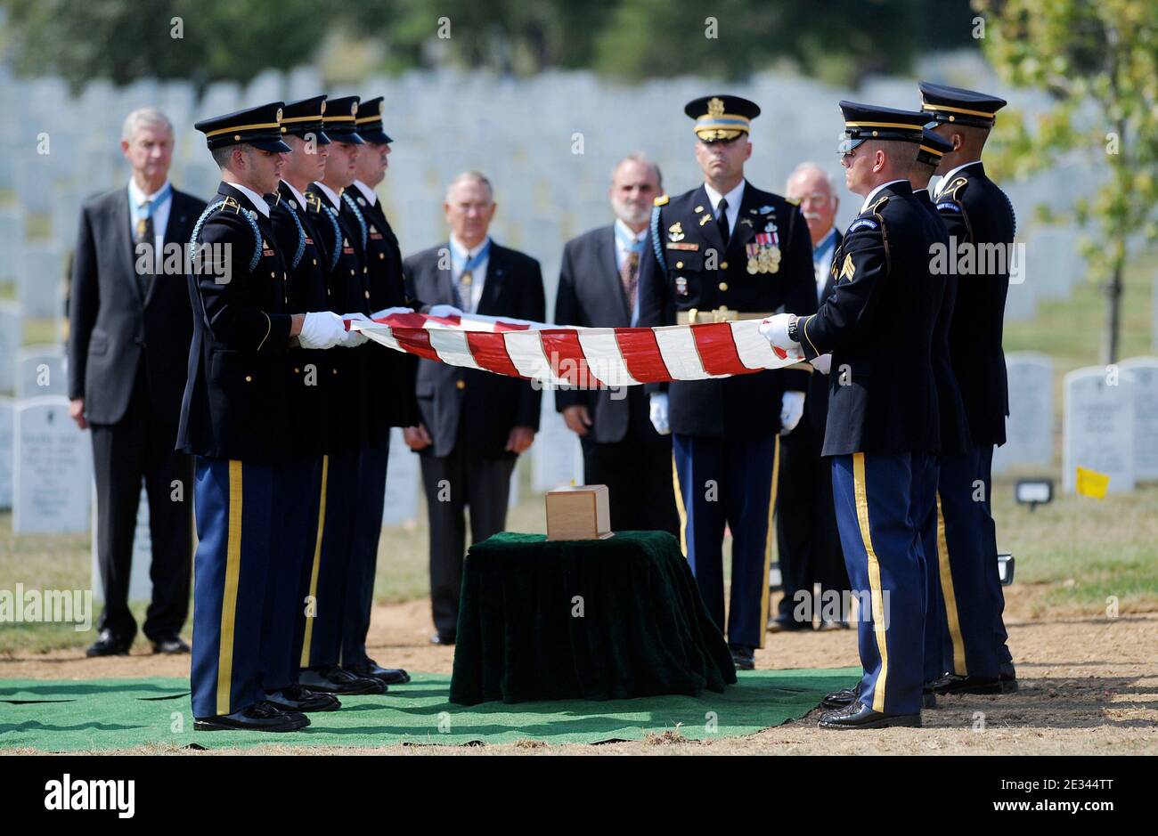 Burial service for Vernon Baker, who was awarded the Medal of Honor for ...