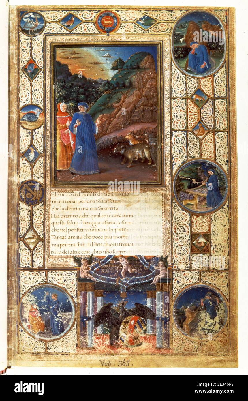 Dante Alighieri, Divine Comedy, illustrated by Sandro Botticelli, 1481.  Vatican's Apostolic library reopens after 3-year restoration , Vatican City  on september 13, 2010. The Vatican's Apostolic Library is reopening to  scholars following