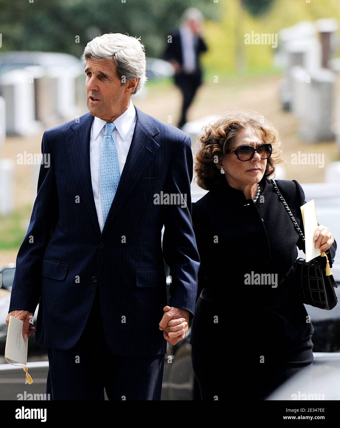 Senator John Kerry and his wife Teresa Heinz Kerry attend the Burial
