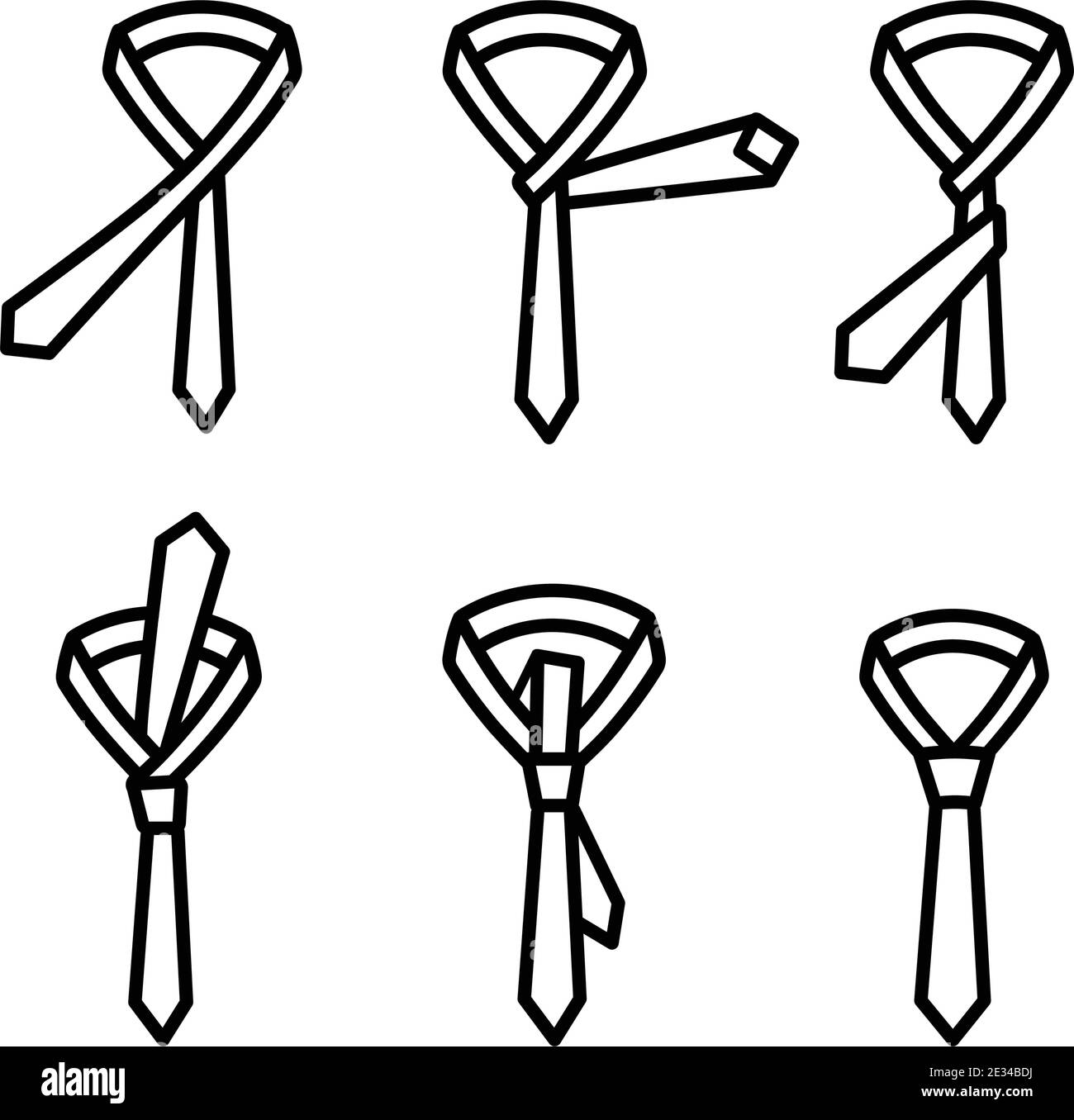 Tie - Double Simple Knot Instruction Vector elements set Stock Vector Image  & Art - Alamy