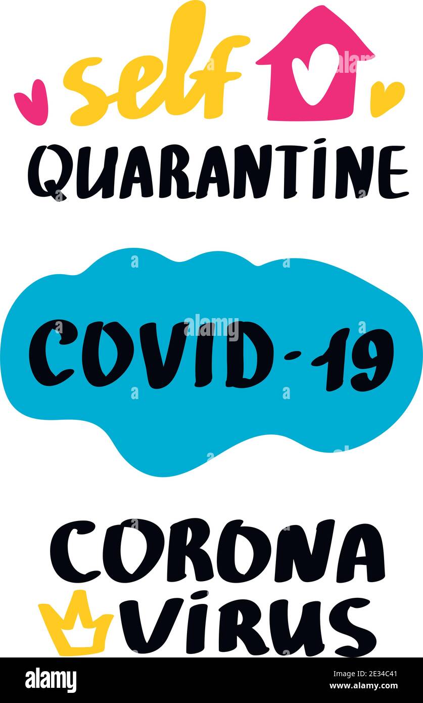 CoronaVirus Covid-19 letterings and other elements. Vector illustration. Stock Vector