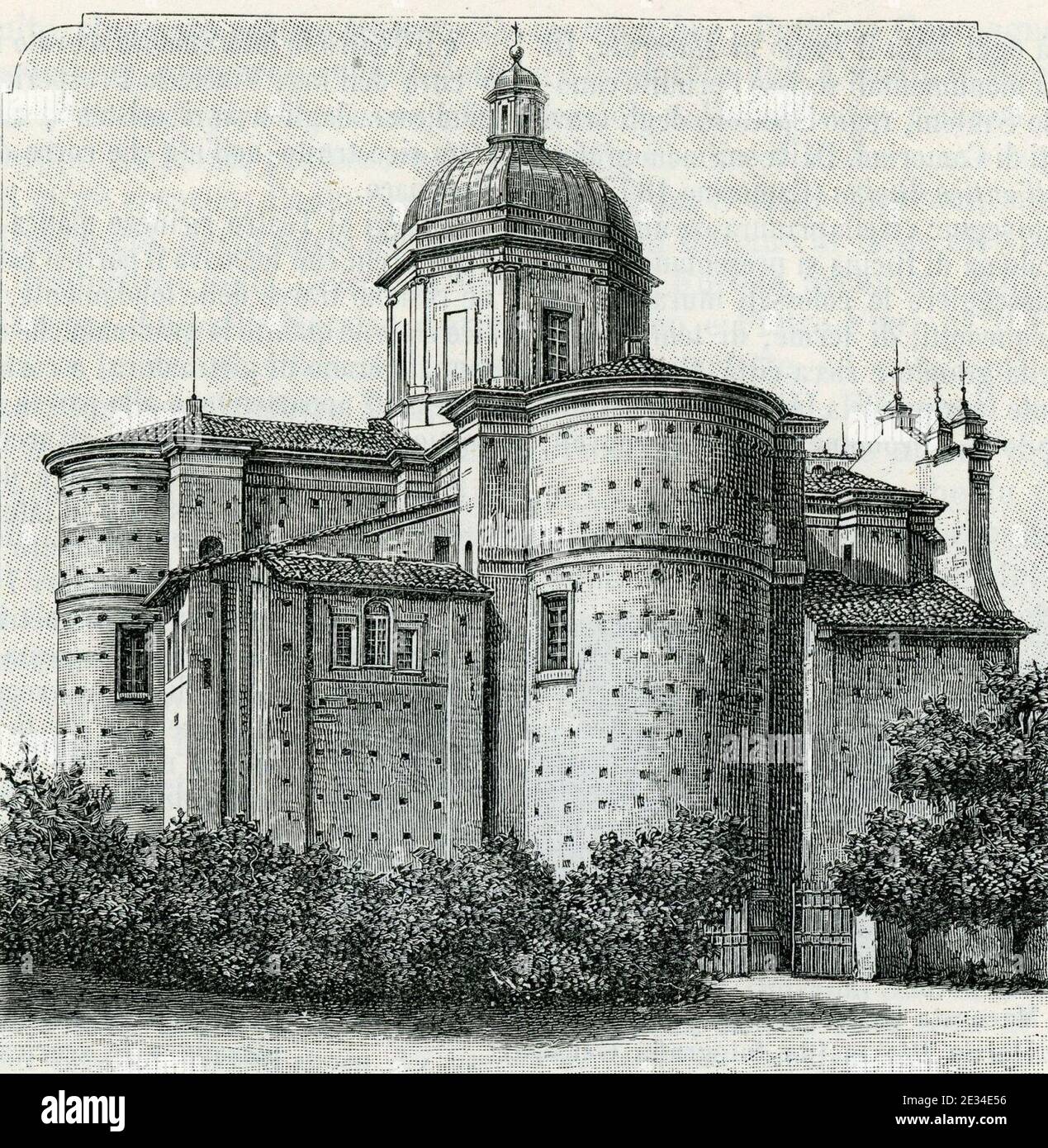 Macerata parte posteriore della chiesa di S Maria delle Vergini Stock