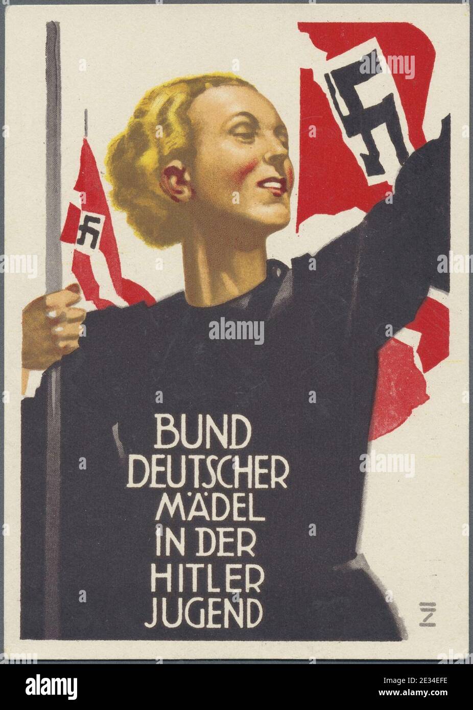 Ludwig HOHLWEIN Bund Deutscher Mädel in der Hitler Jugend BDM Mitgliederwerbung Hitler-Jugend 1933 Ansichtskarte Propaganda Drittes Reich Nazi Germany Picture postcard Stock Photo