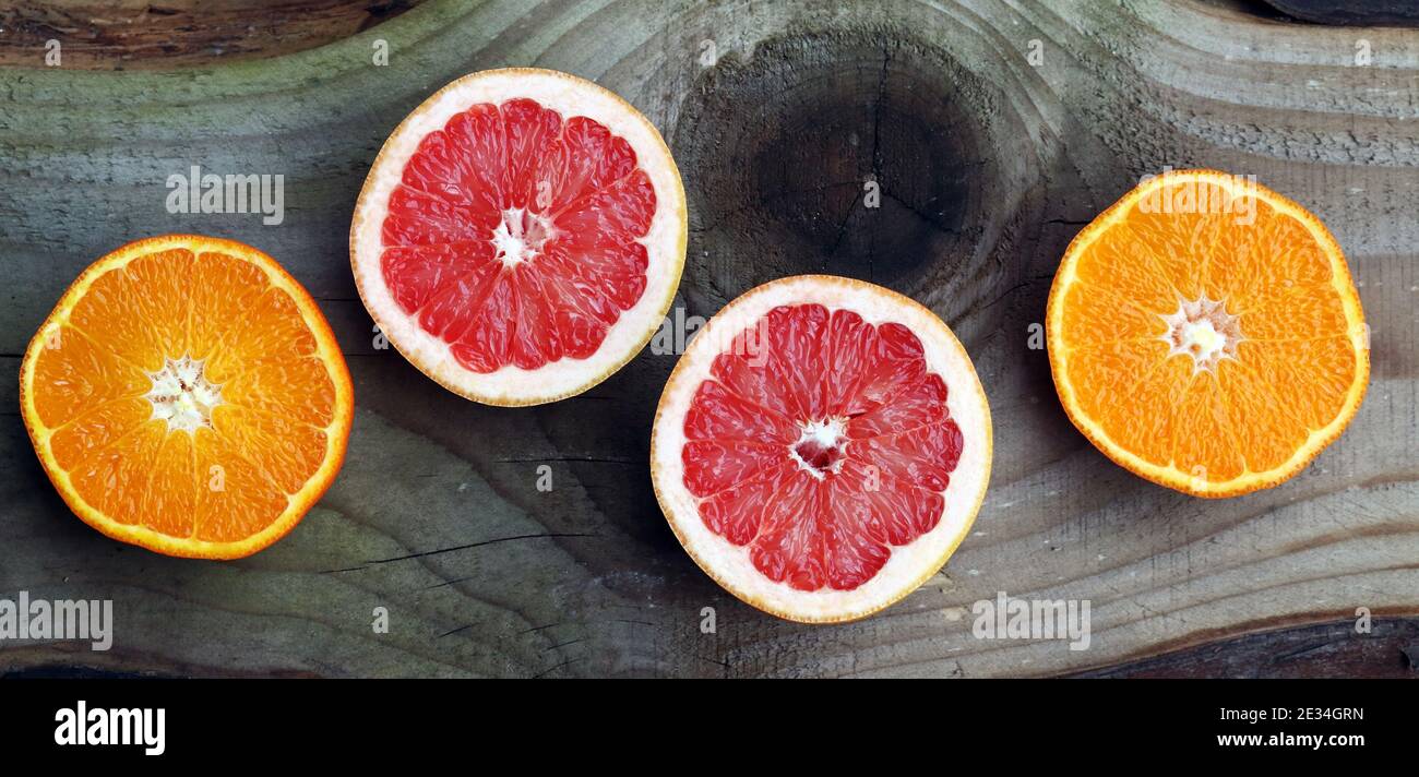 Grapefruit and oranges are healthy, tasty fruits Stock Photo Alamy
