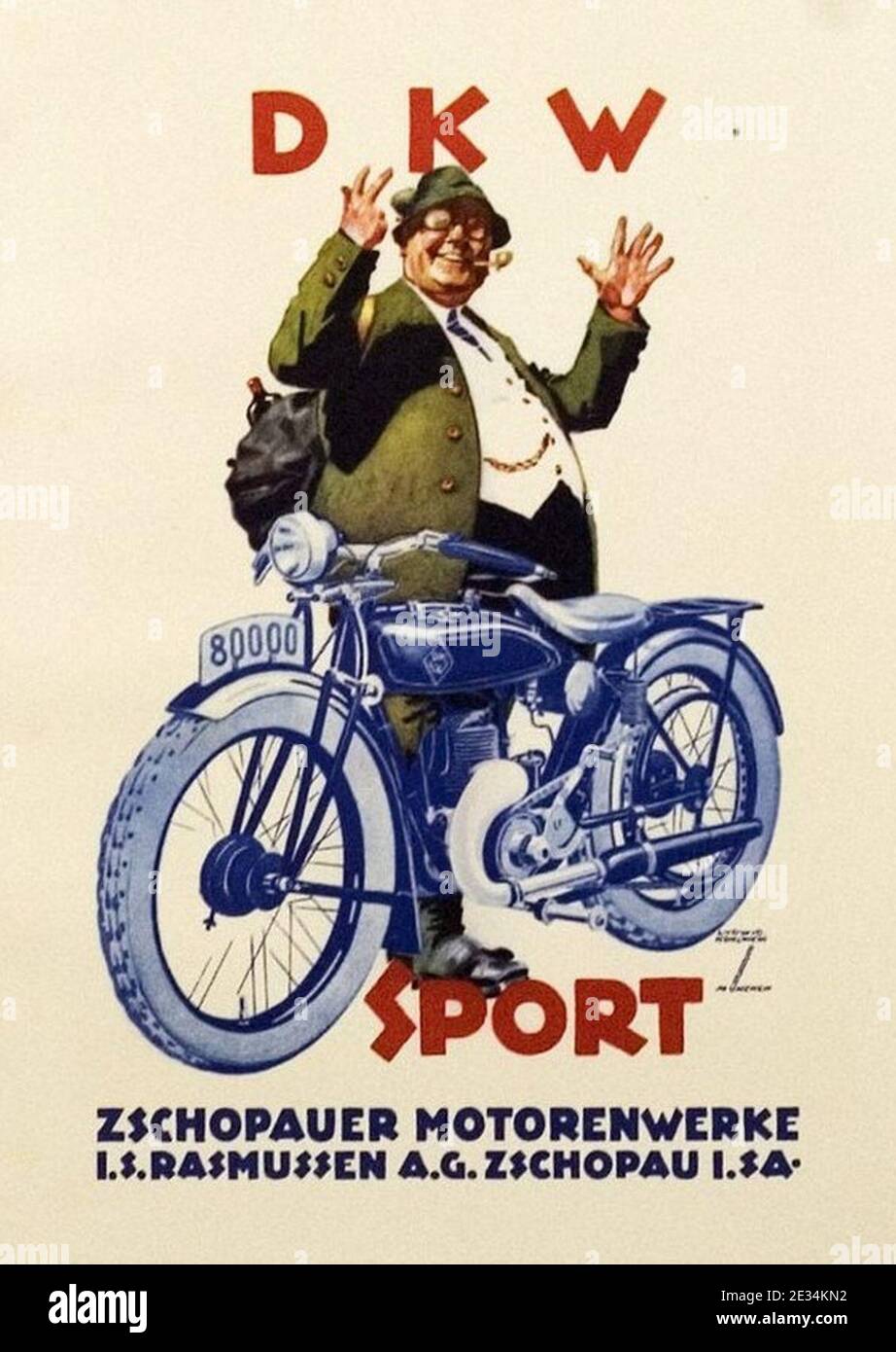 Ludwig Hohlwein - DKW SPORT Zschopauer Motorenwerke, 1926. Stock Photo