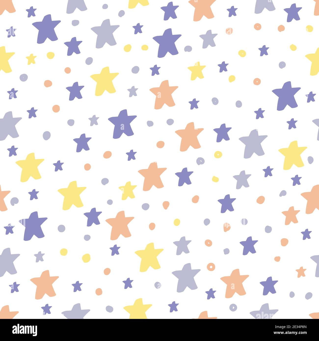 Vector seamless pattern in pastel colors with stars. Stock Vector