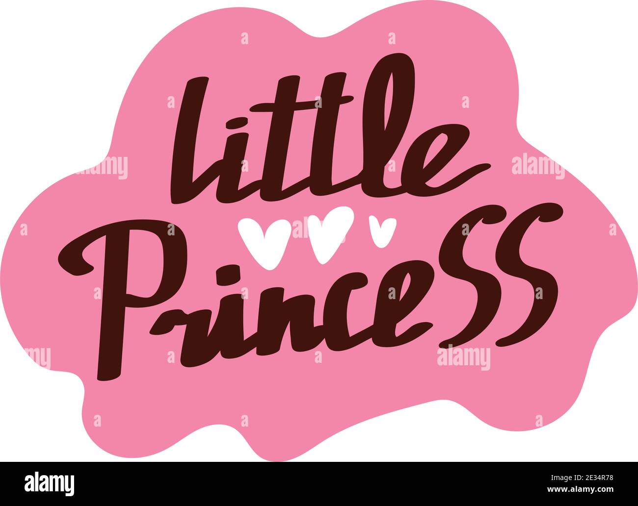Hand drawn vector lettering. Little Princess. Cute isolated vector