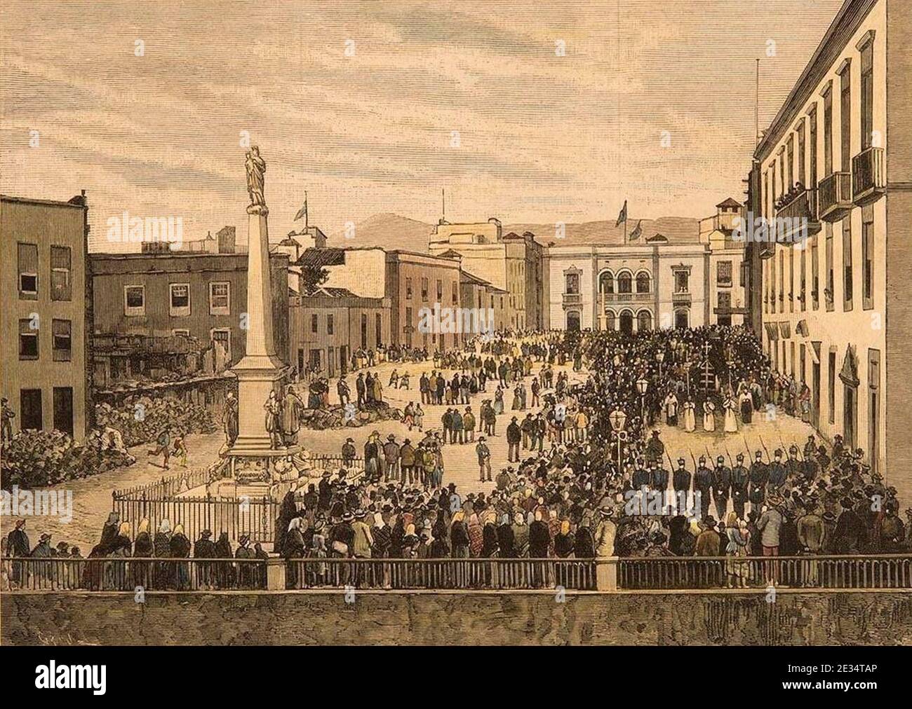 Funeral de Patricio Lynch en Tenerife (cropped Stock Photo - Alamy