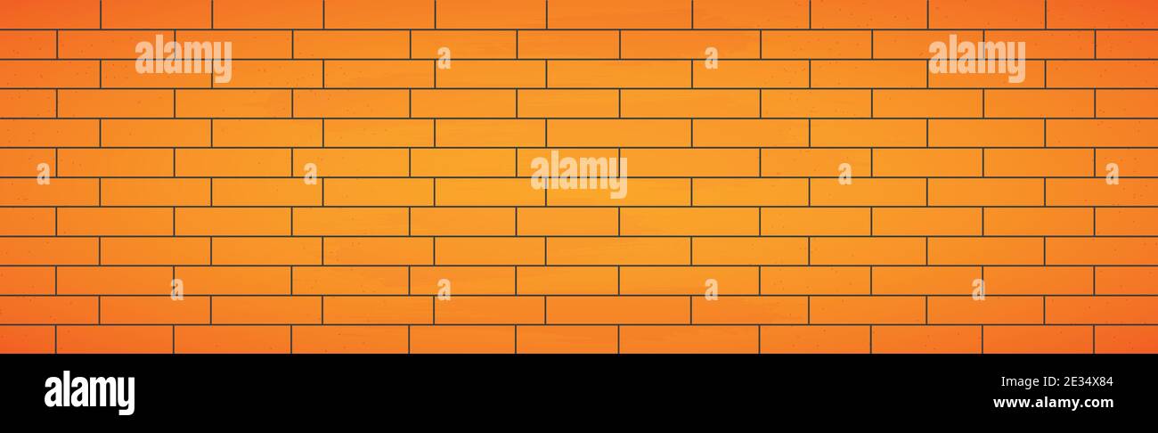 Realistic background wall, new yellow brickwork - Vector illustration Stock Vector