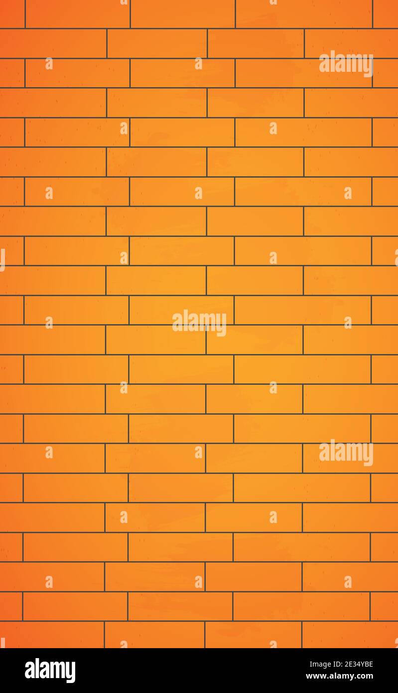 Realistic background wall, new yellow brickwork - Vector illustration Stock Vector