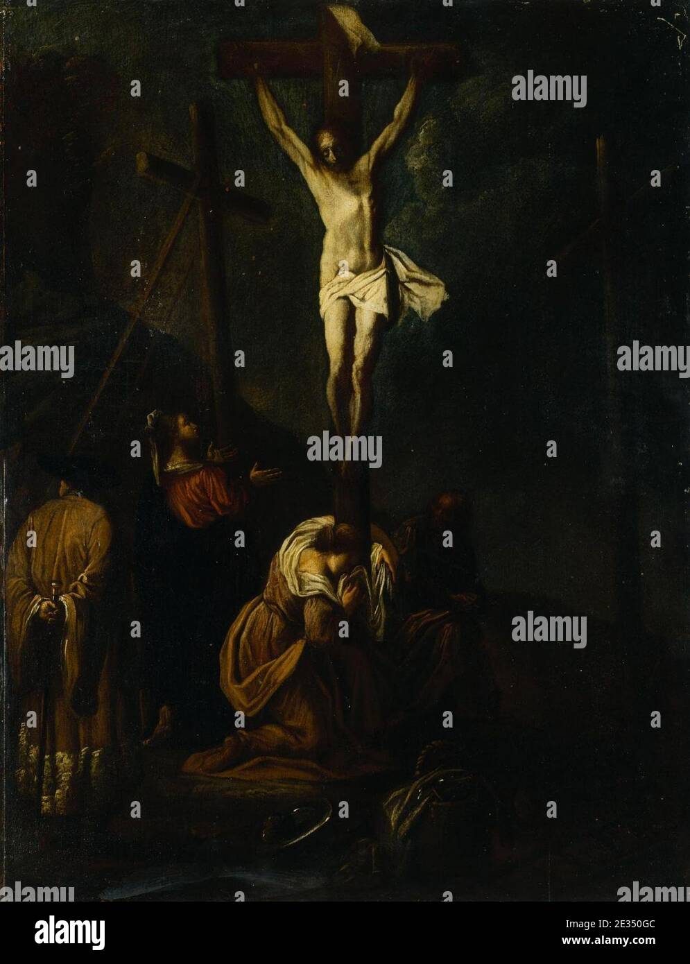 Leonaert Bramer - Crucifixion. Stock Photo