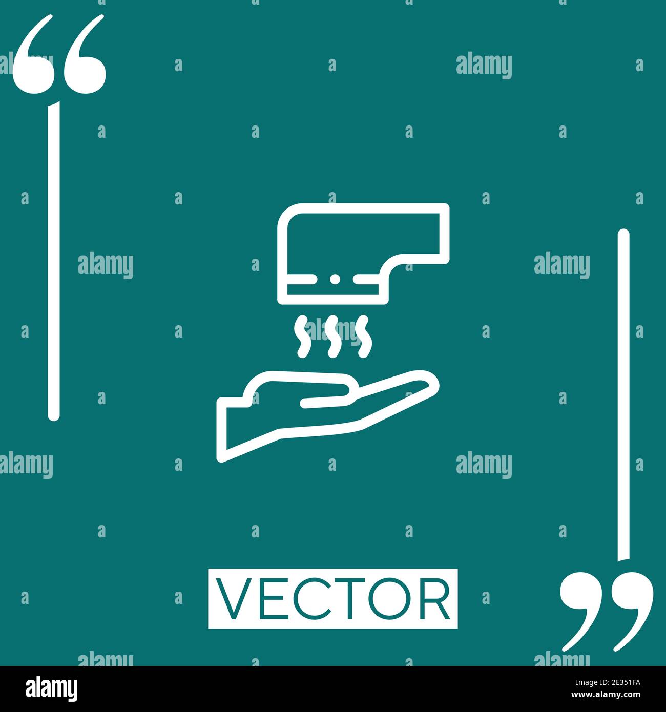 hand dryer vector icon Linear icon. Editable stroke line Stock Vector