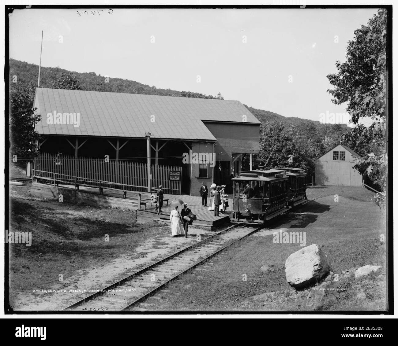Lower station, Mt. Tom Ry. (Mount Tom Railway), Holyoke, Mass.. Stock Photo