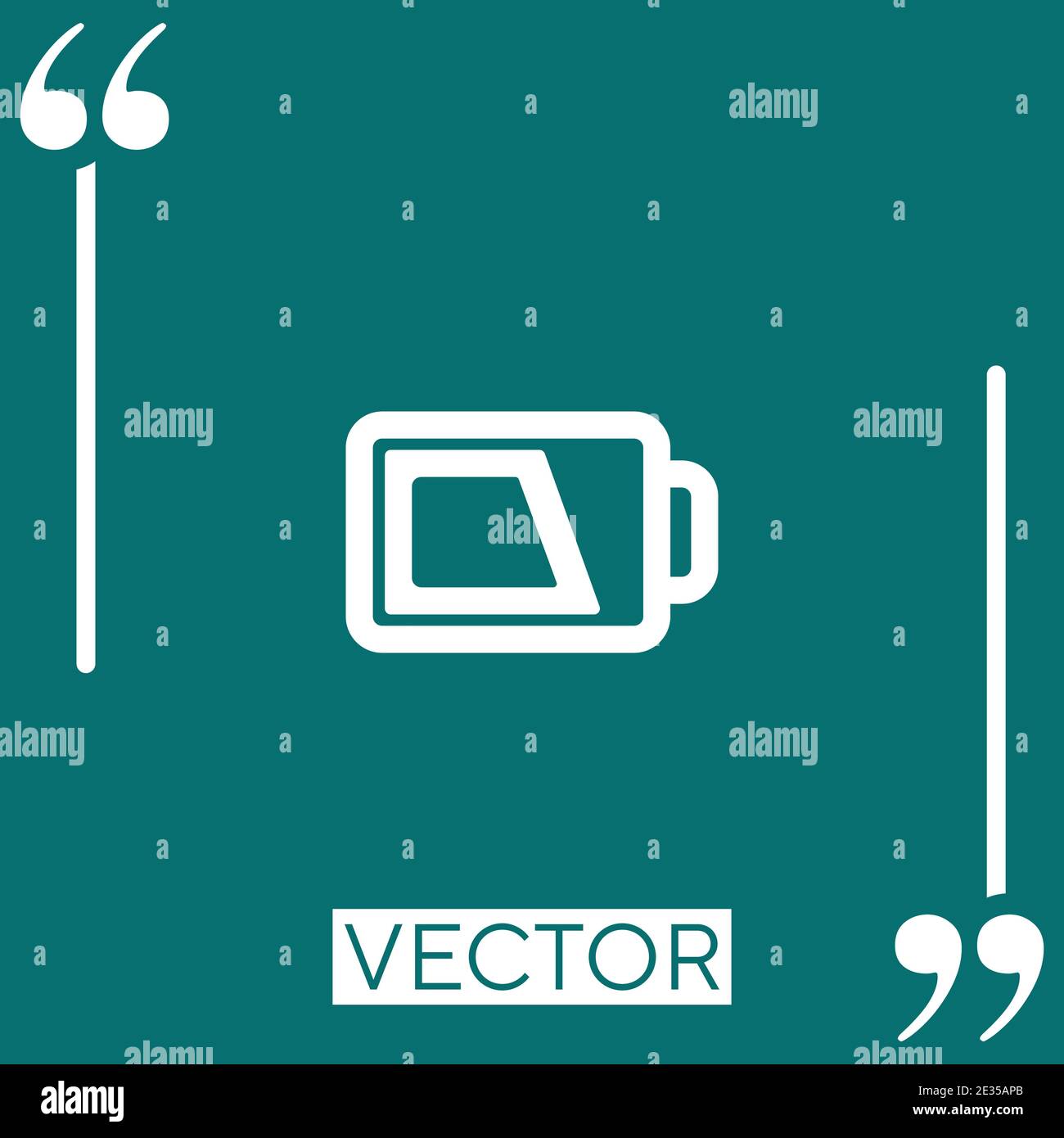 battery outline with charge vector icon Linear icon. Editable stroke line Stock Vector