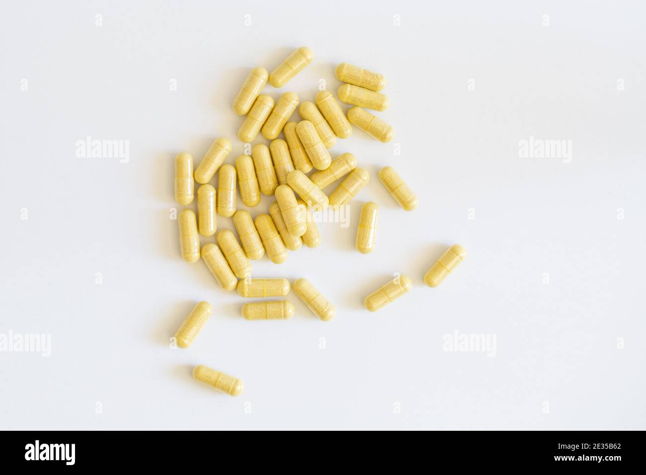 Green Lipped Mussel tablets isolated on white background Stock Photo