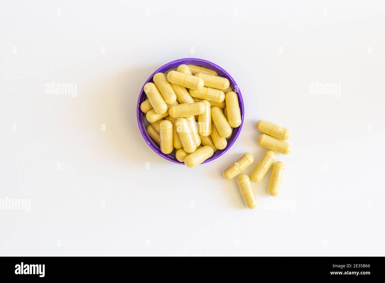 Green Lipped Mussel tablets isolated on white background Stock Photo