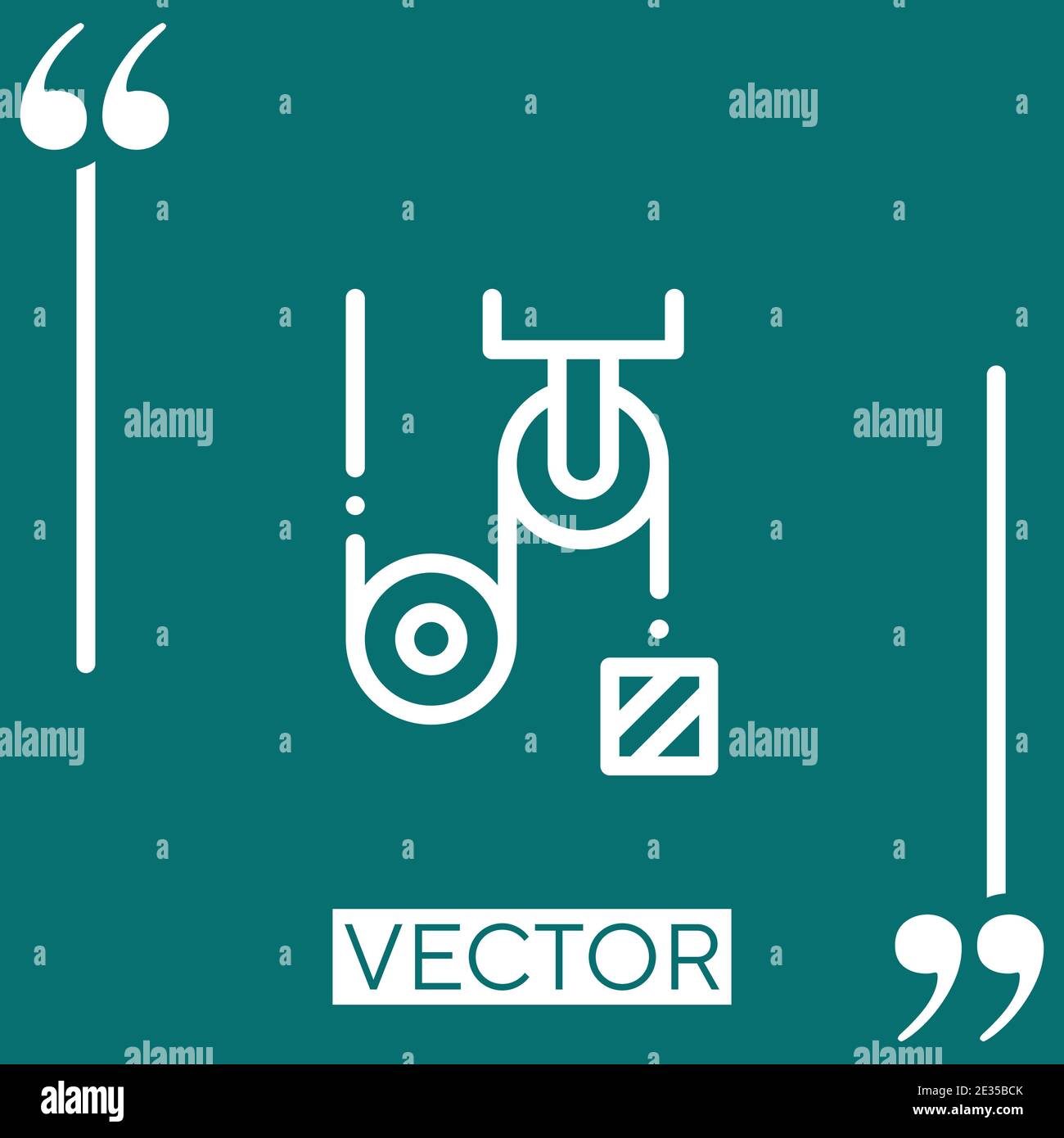 pulley vector icon Linear icon. Editable stroke line Stock Vector