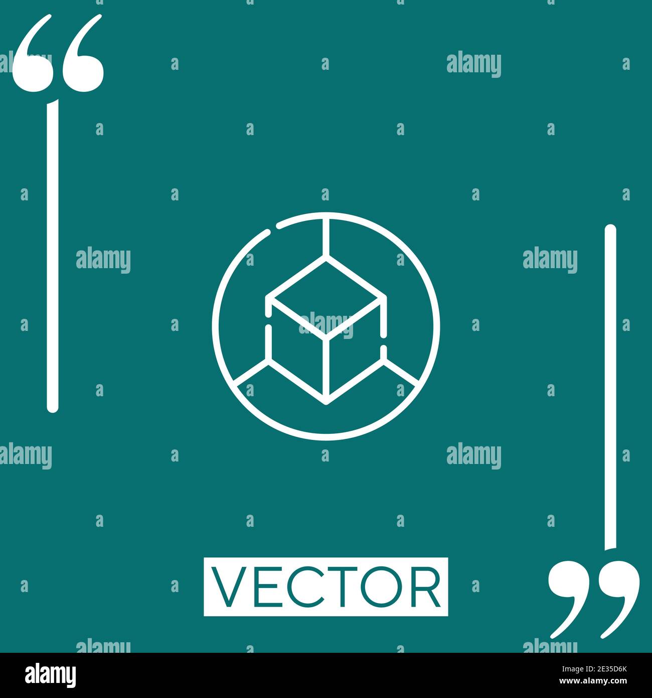 d cube vector icon Linear icon. Editable stroked line Stock Vector