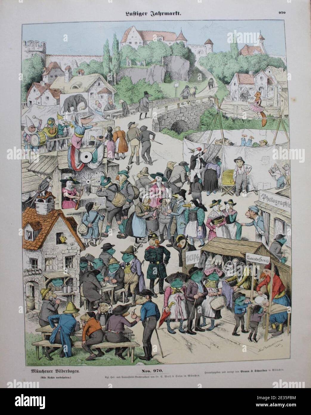 Lustiger Jahrmarkt Münchener Bilderbogen Nr. 970 Stock Photo Alamy