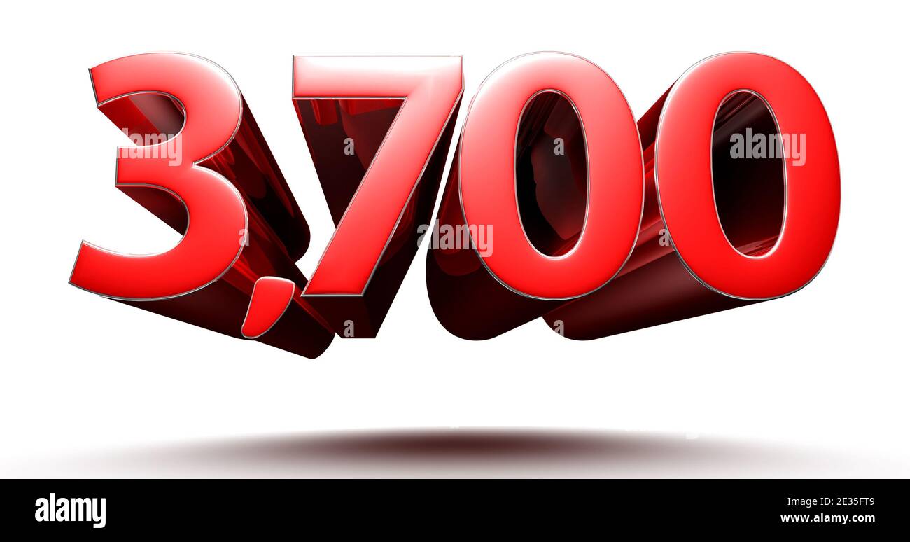 3D illustration 3700 red isolated on a white background with clipping ...