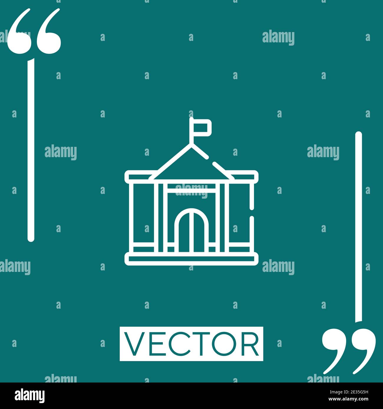 city hall vector icon Linear icon. Editable stroke line Stock Vector