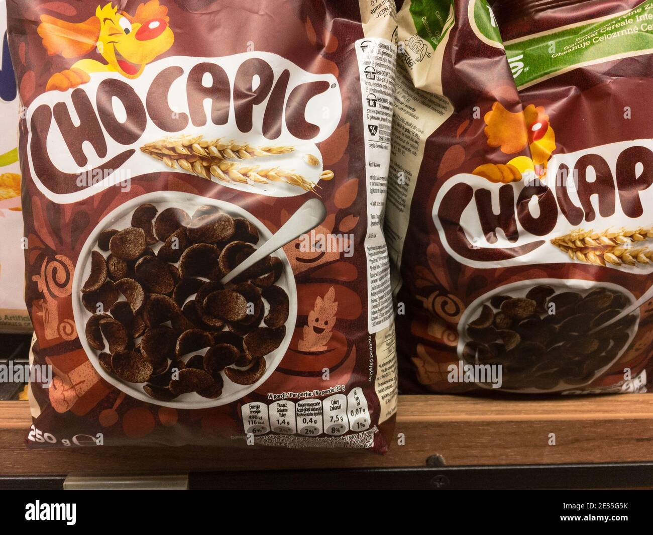 BELGRADE, SERBIA - JANUARY 10, 2021: Chocapic logo on boxes of Cereal for  sale. Part of Nestle, Chocapic is a brand of chocolate flavoured whole  grain Stock Photo - Alamy
