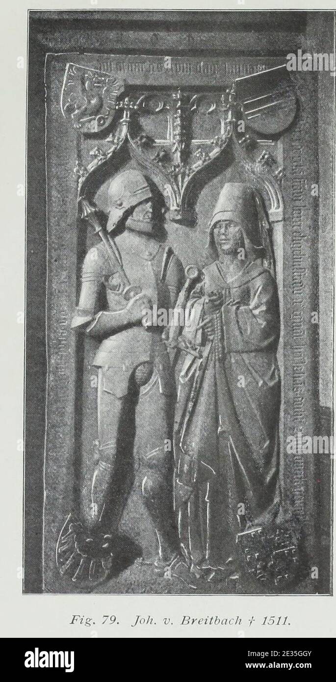 Luthmer I-079-Grabsteine aus der Pfarrkirche zu Lorch Johann v Breitenbach  1511. Stock Photo