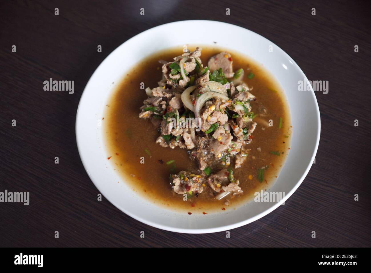 Thai Spicy minced beef meat or Larb Beef Stock Photo Alamy