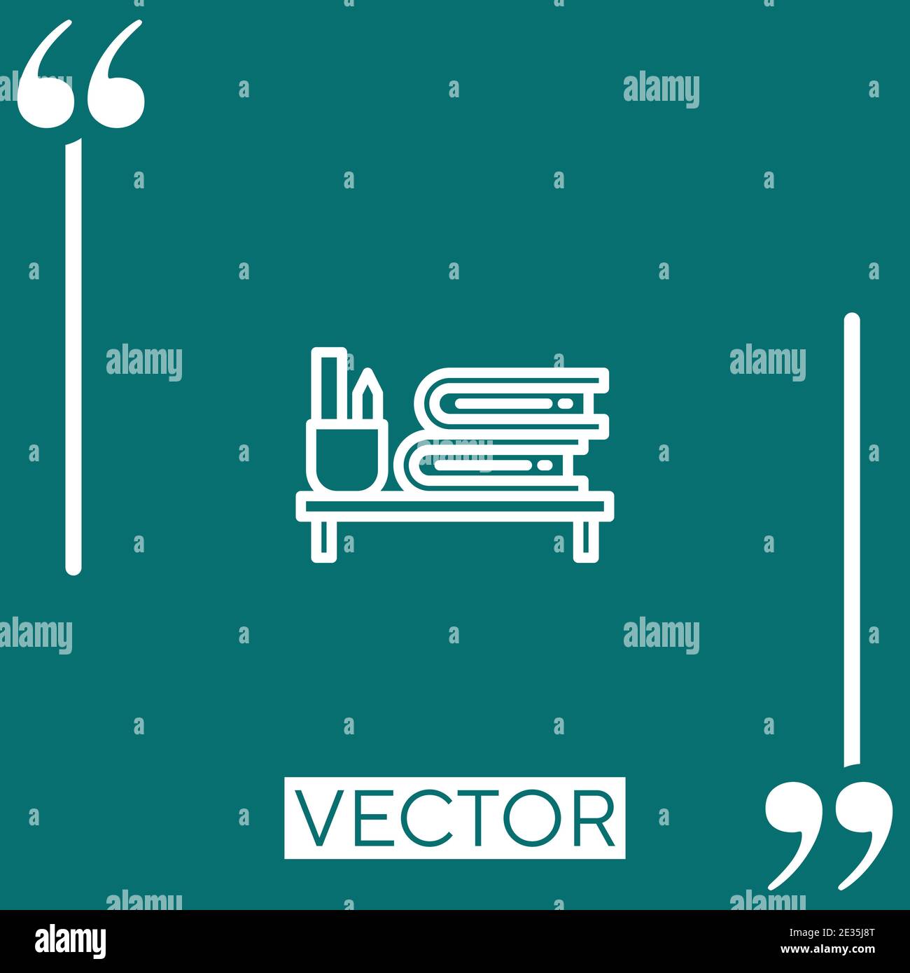 desk vector icon Linear icon. Editable stroked line Stock Vector