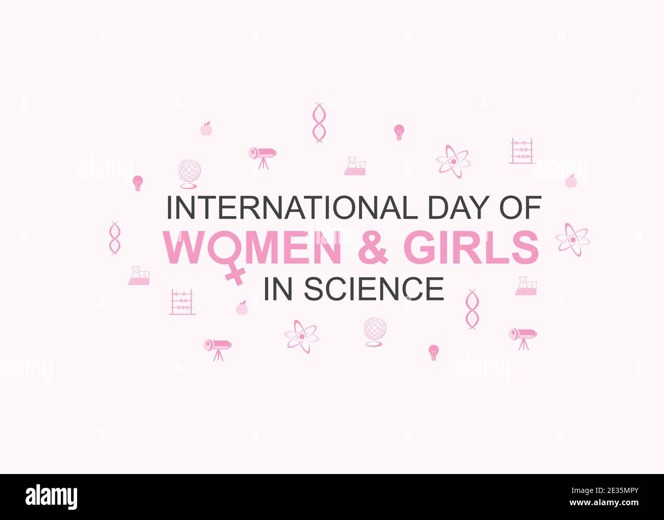 vector illustration of international day of women and girls in science Stock Vector