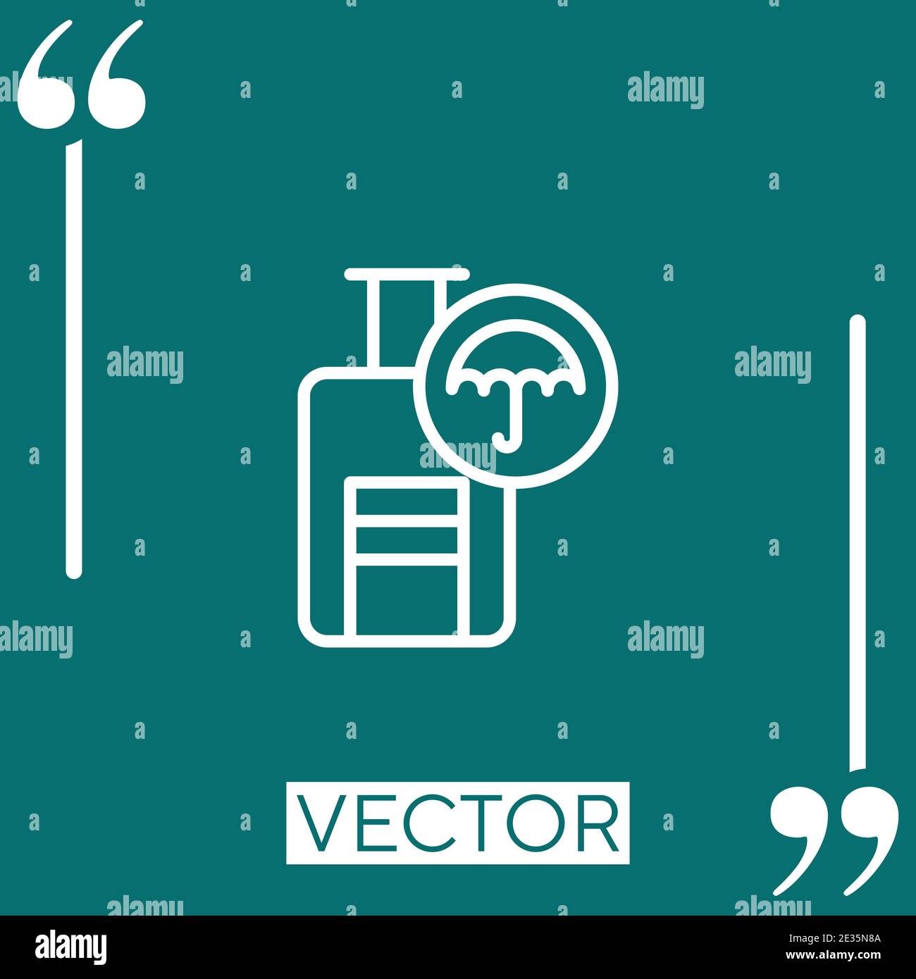 baggage insurance vector icon Linear icon. Editable stroke line Stock Vector