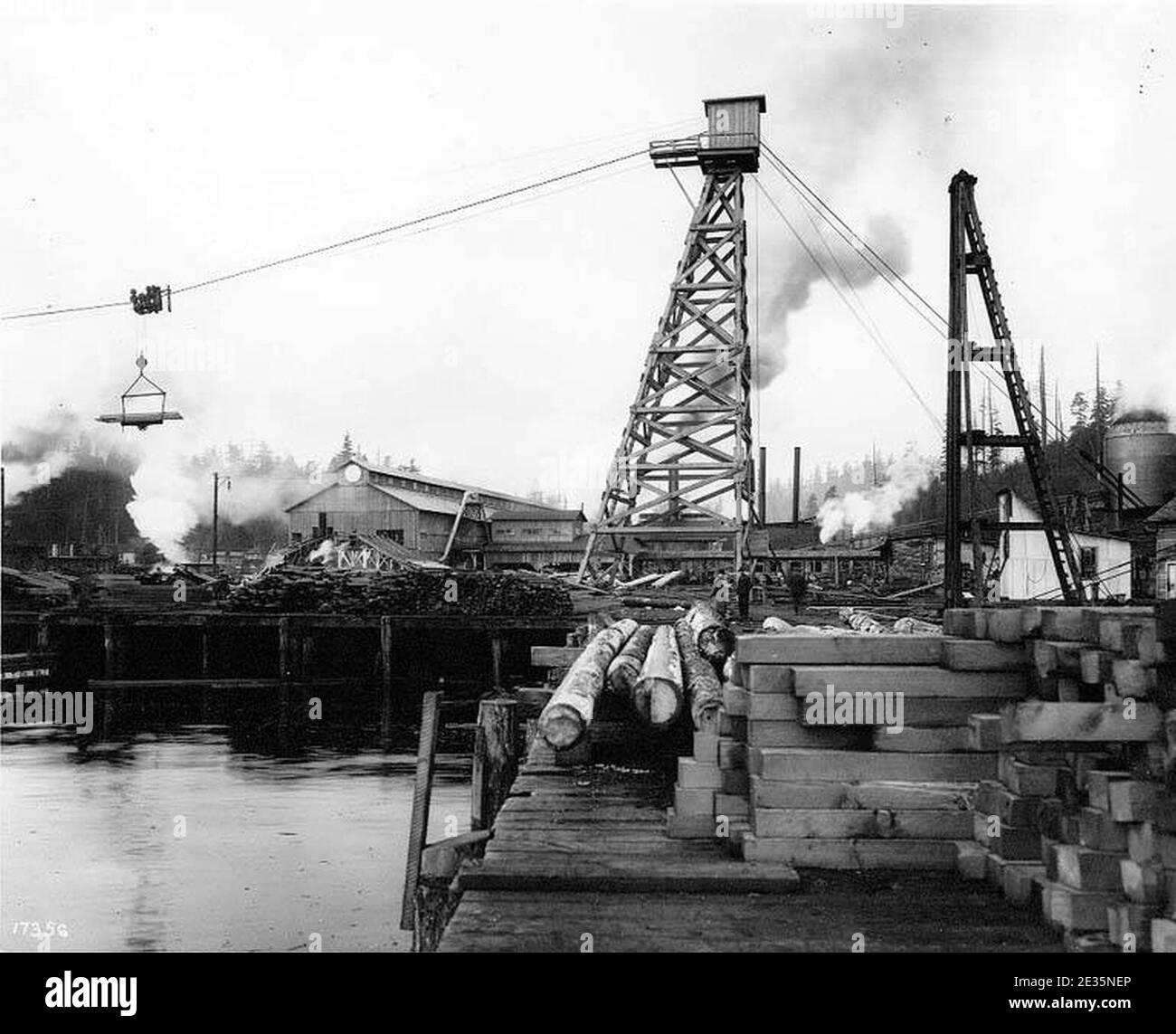 Lumber yard, Port Blakely Stock Photo Alamy