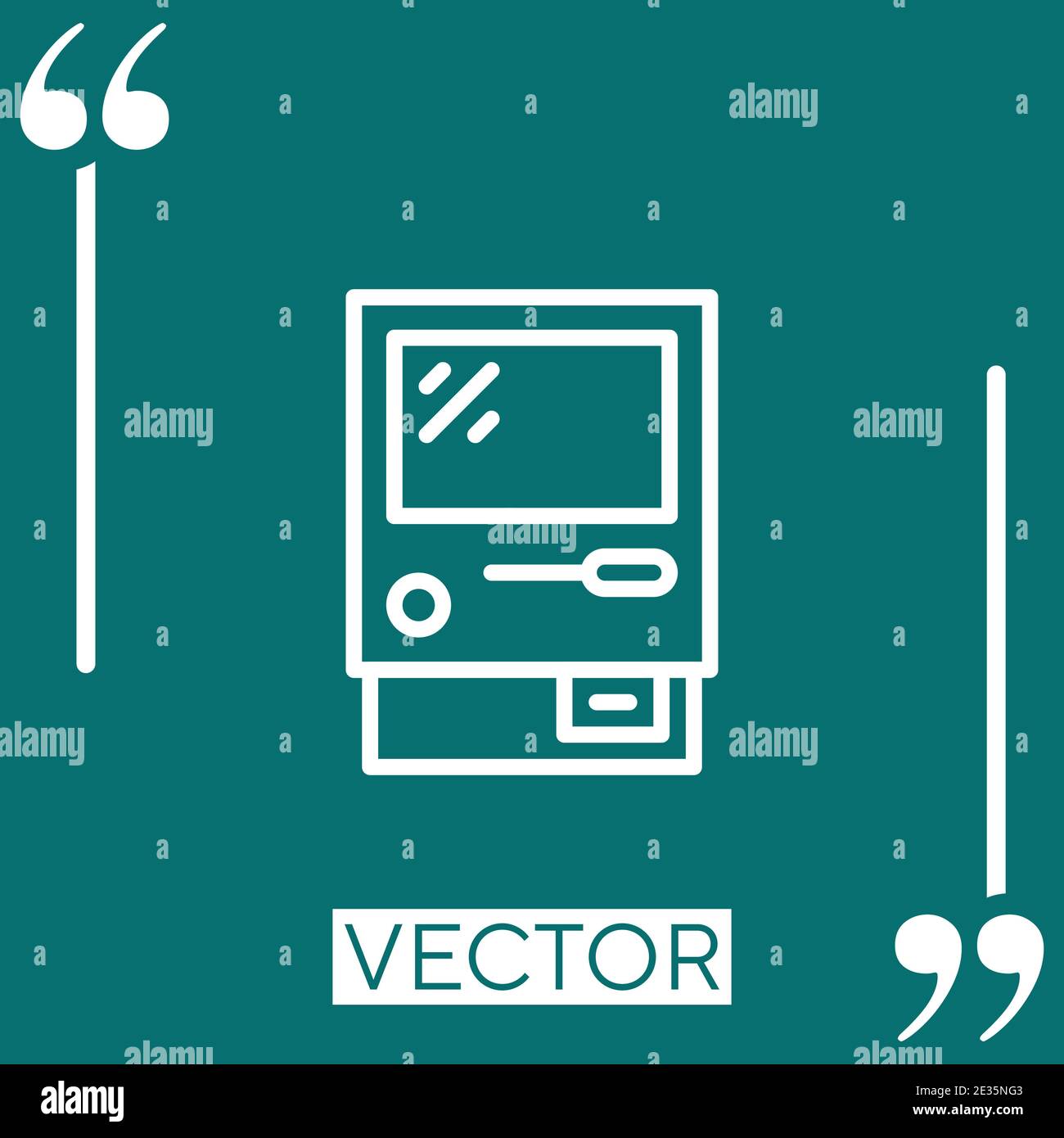 old computer vector icon Linear icon. Editable stroke line Stock Vector