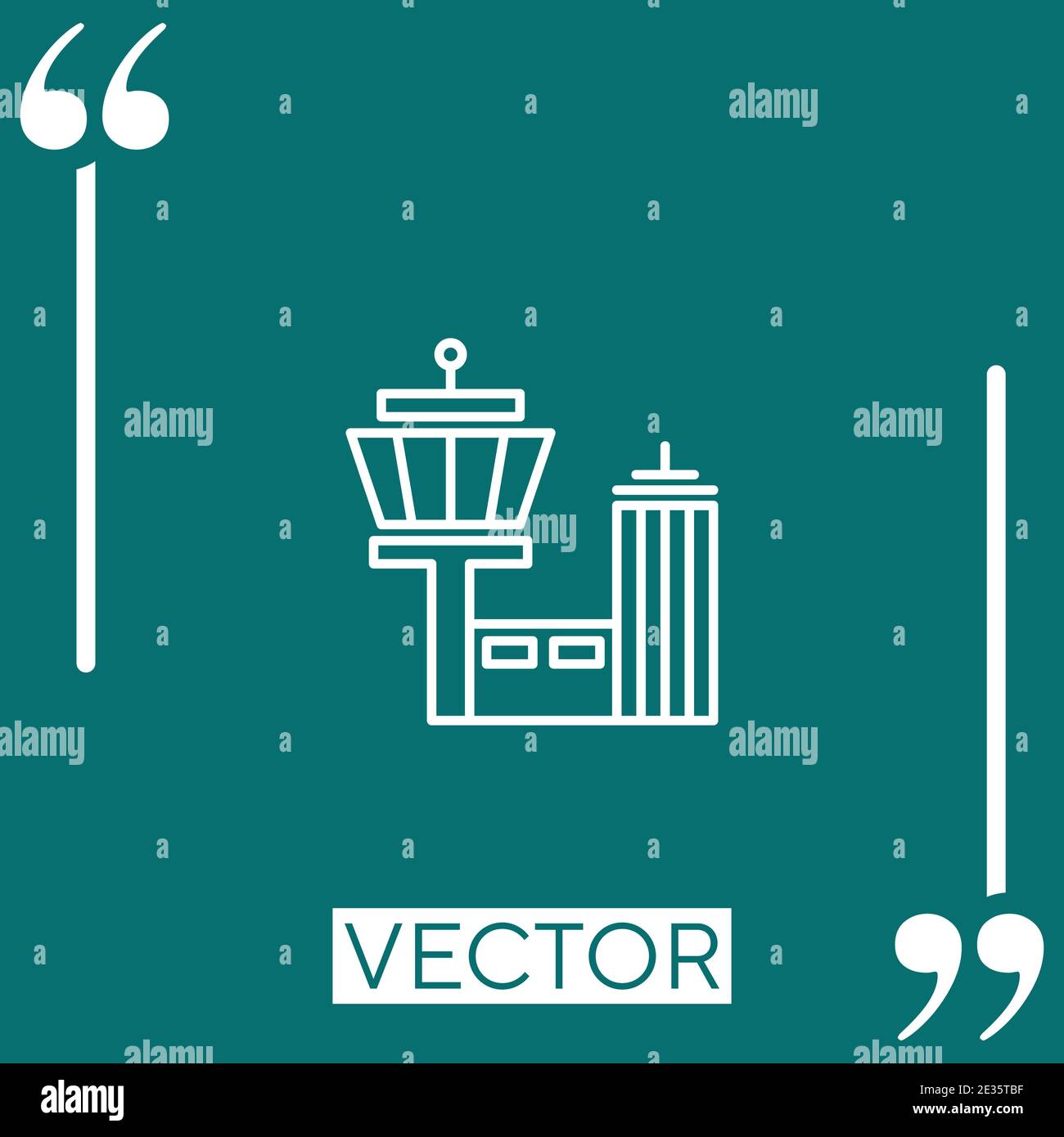 control tower vector icon Linear icon. Editable stroked line Stock Vector