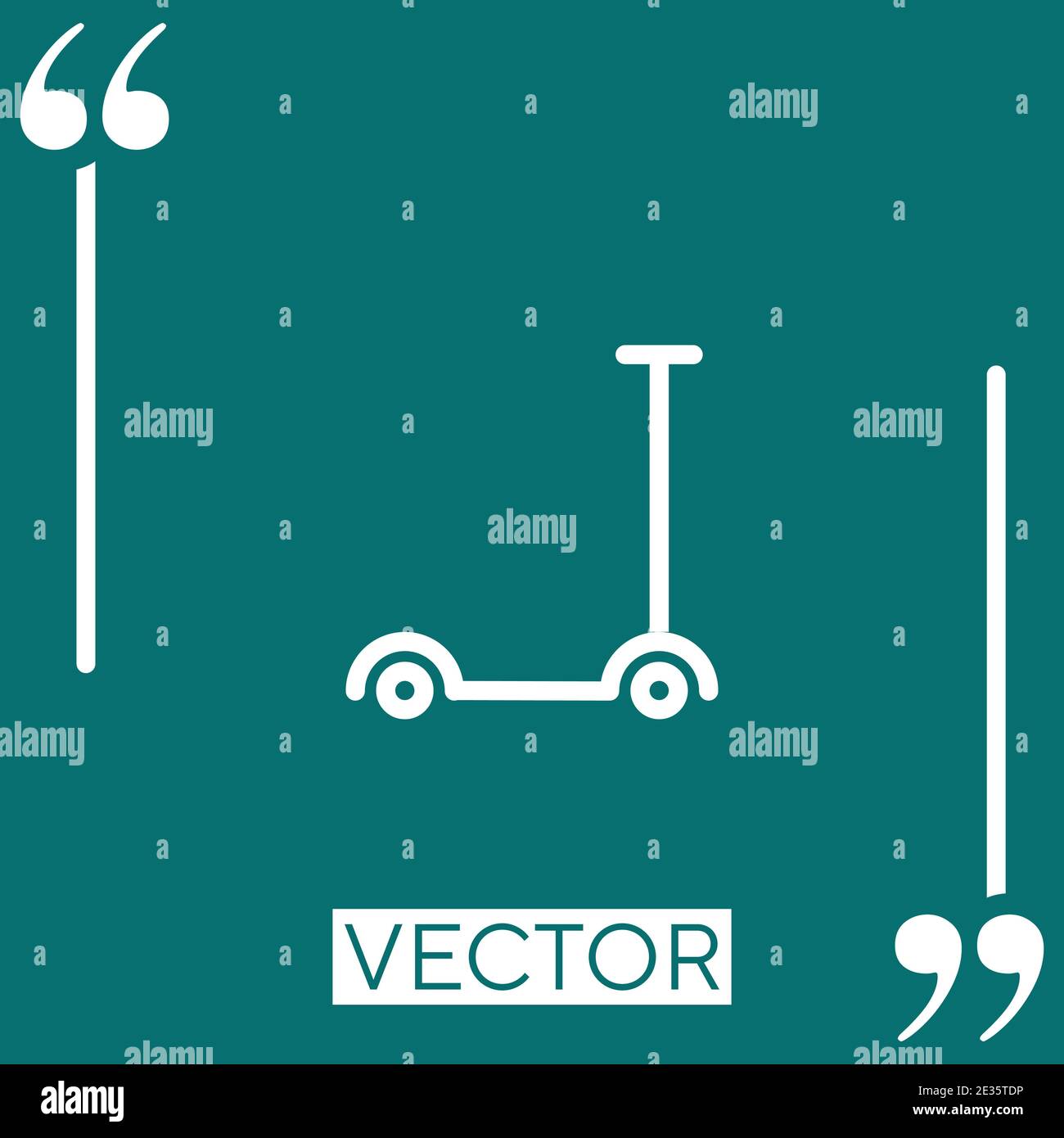 skate with handle side view vector icon Linear icon. Editable stroke line Stock Vector