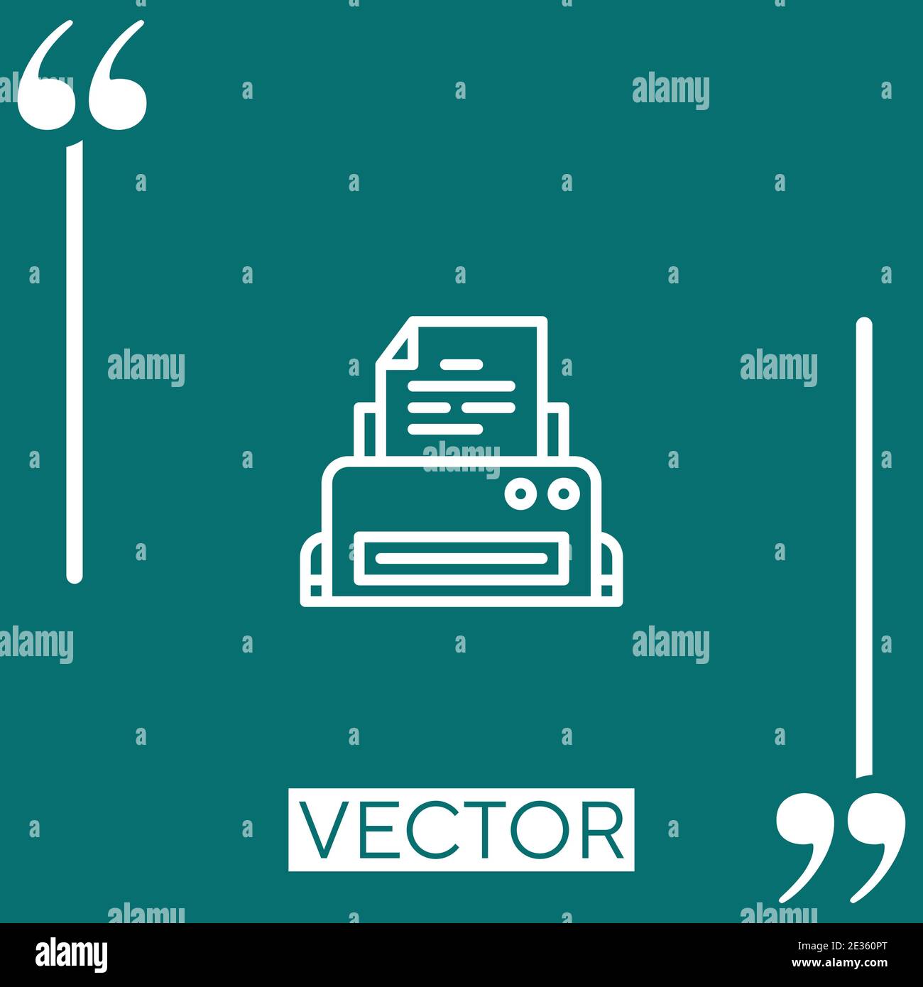 printer vector icon Linear icon. Editable stroke line Stock Vector