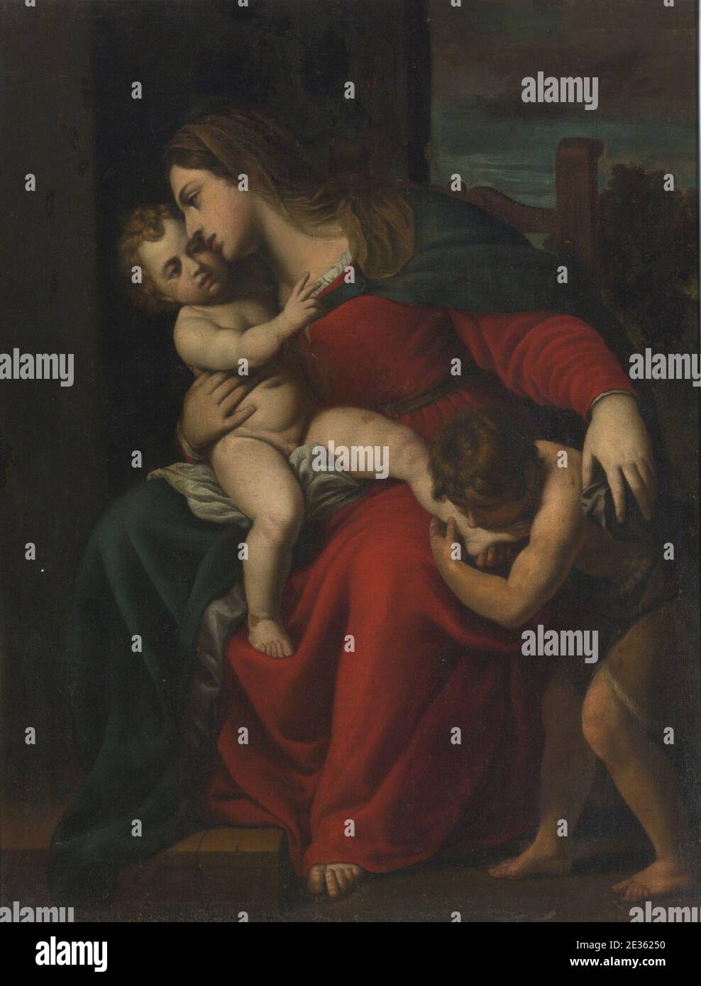 Madonna and Child with the Infant Saint John the Baptist Stock Photo ...