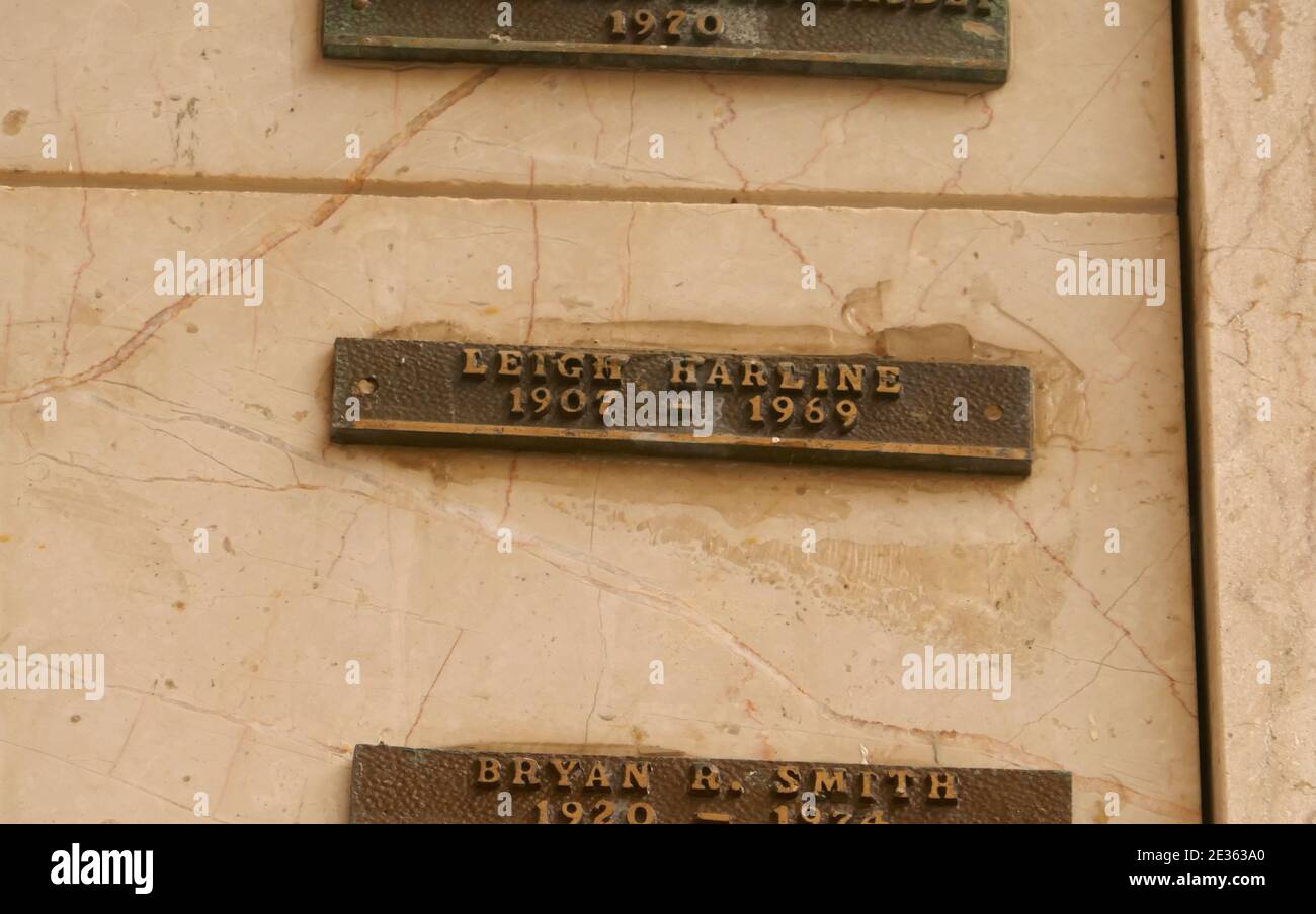 North Hollywood, California, USA 15th January 2021 A general view of atmosphere of composer Leigh Harline's Grave/Niche in Mausoleum of the Resurrection at Valhalla Memorial Park Cemetery on January 15, 2021 in North Hollywood, California, USA. Photo by Barry King/Alamy Stock Photo Stock Photo