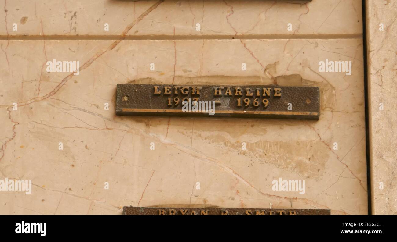 North Hollywood, California, USA 15th January 2021 A general view of atmosphere of composer Leigh Harline's Grave/Niche in Mausoleum of the Resurrection at Valhalla Memorial Park Cemetery on January 15, 2021 in North Hollywood, California, USA. Photo by Barry King/Alamy Stock Photo Stock Photo