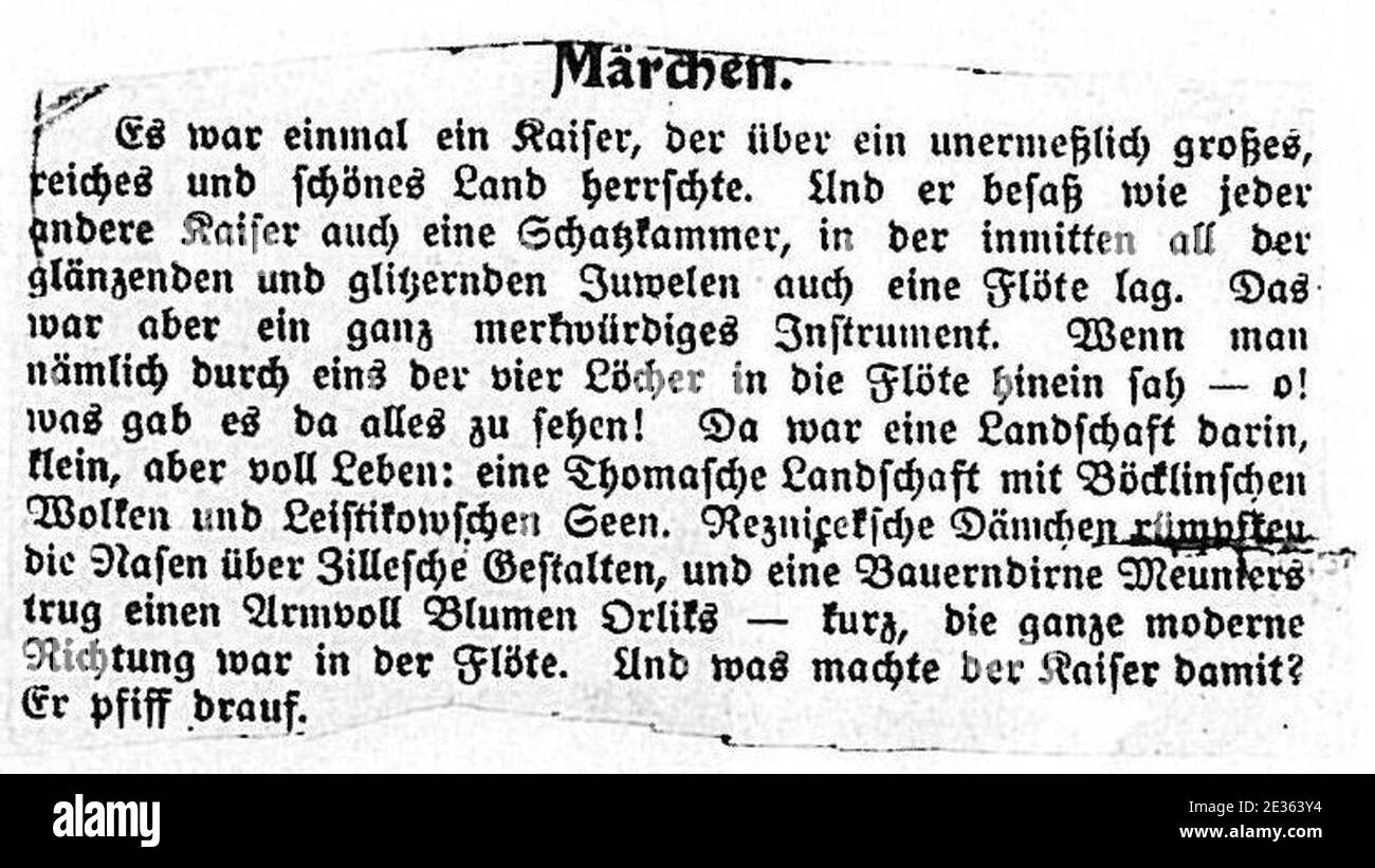 Maerchen von Kurt Tucholsky 1907 Stock Photo Alamy