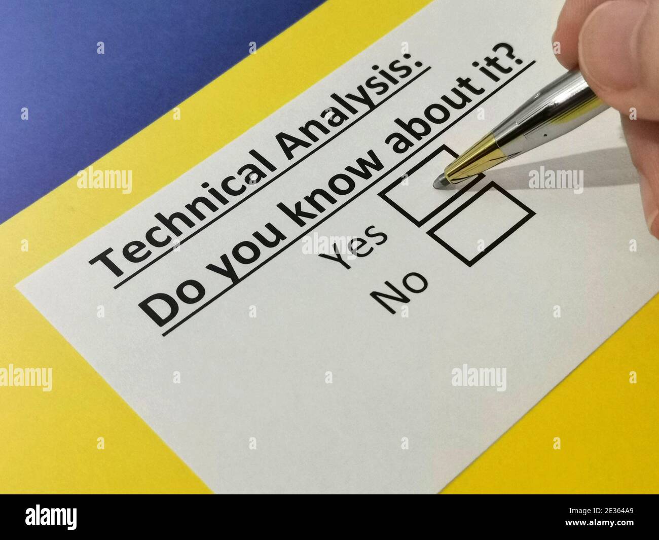 One person is answering question about technical analysis. Stock Photo