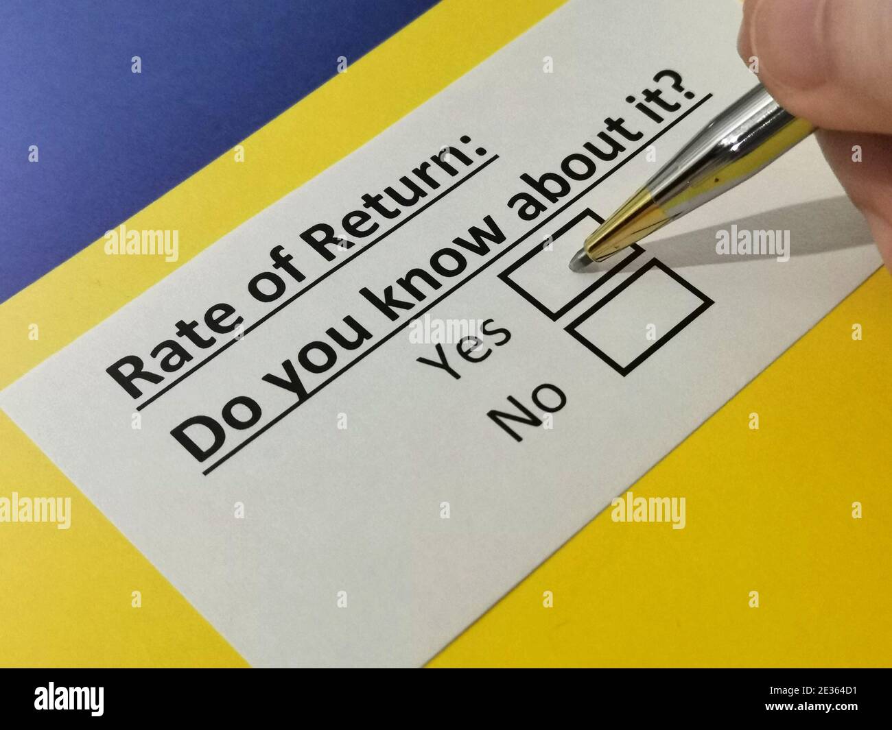 Return Question Rate of return hi-res stock photography and images - Alamy