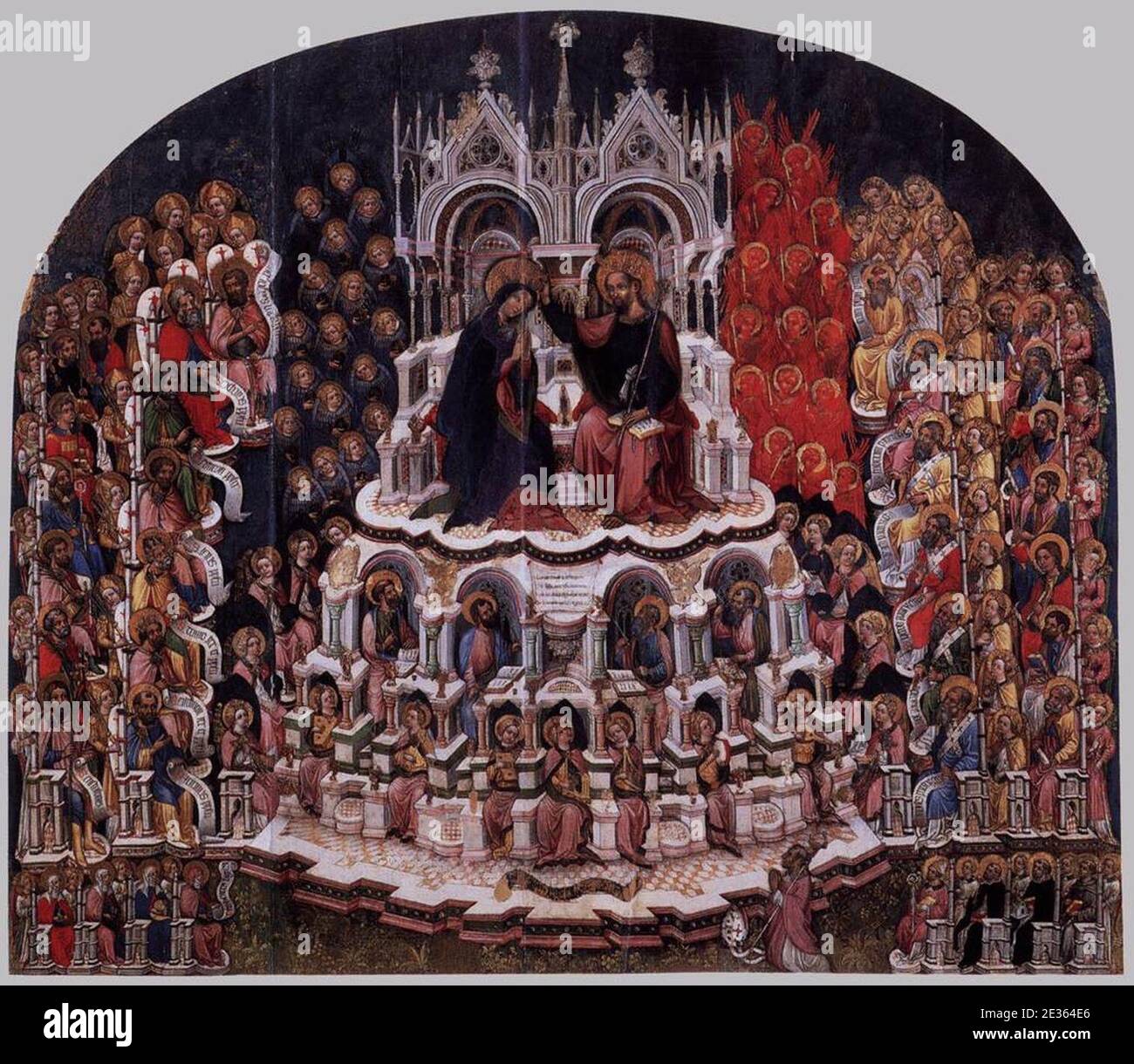 Maestro di Ceneda - Coronation of the Virgin in Paradise and Donators - Gallerie dell'Accademia Venice. Stock Photo