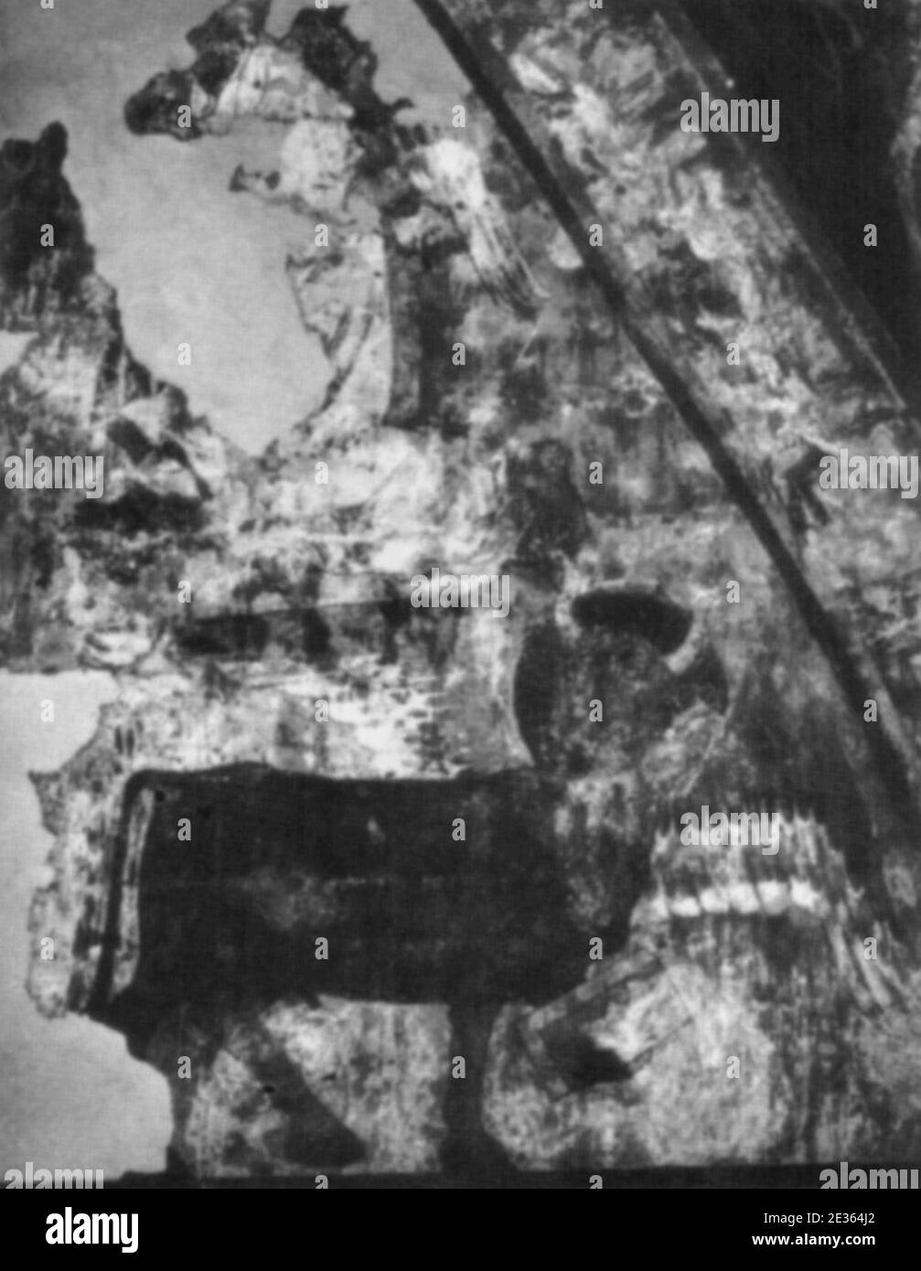 Maestro oltremontano, con san luca inginocchiato vicino a un