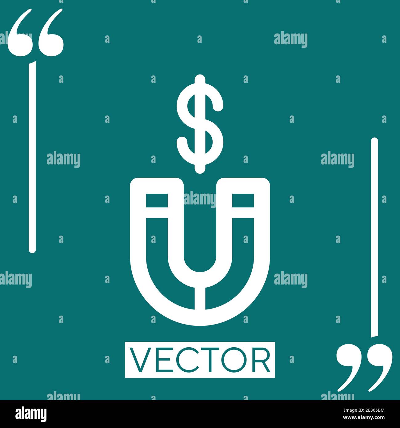 Money Magnet Vector Icon Linear Icon. Editable Stroke Line Stock Vector 