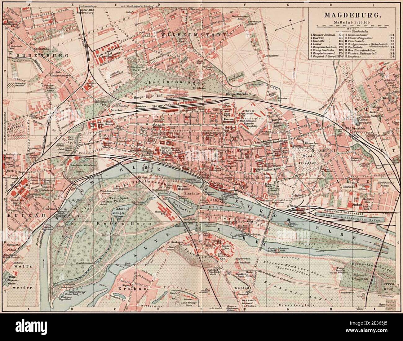Magdeburg Stadtplan 1900 Stock Photo - Alamy