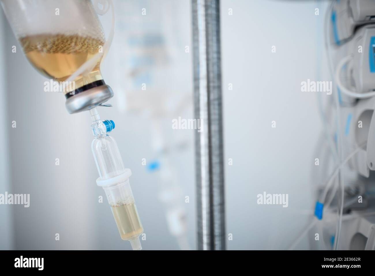 Intravenous drip in the hospital ward. Stock Photo